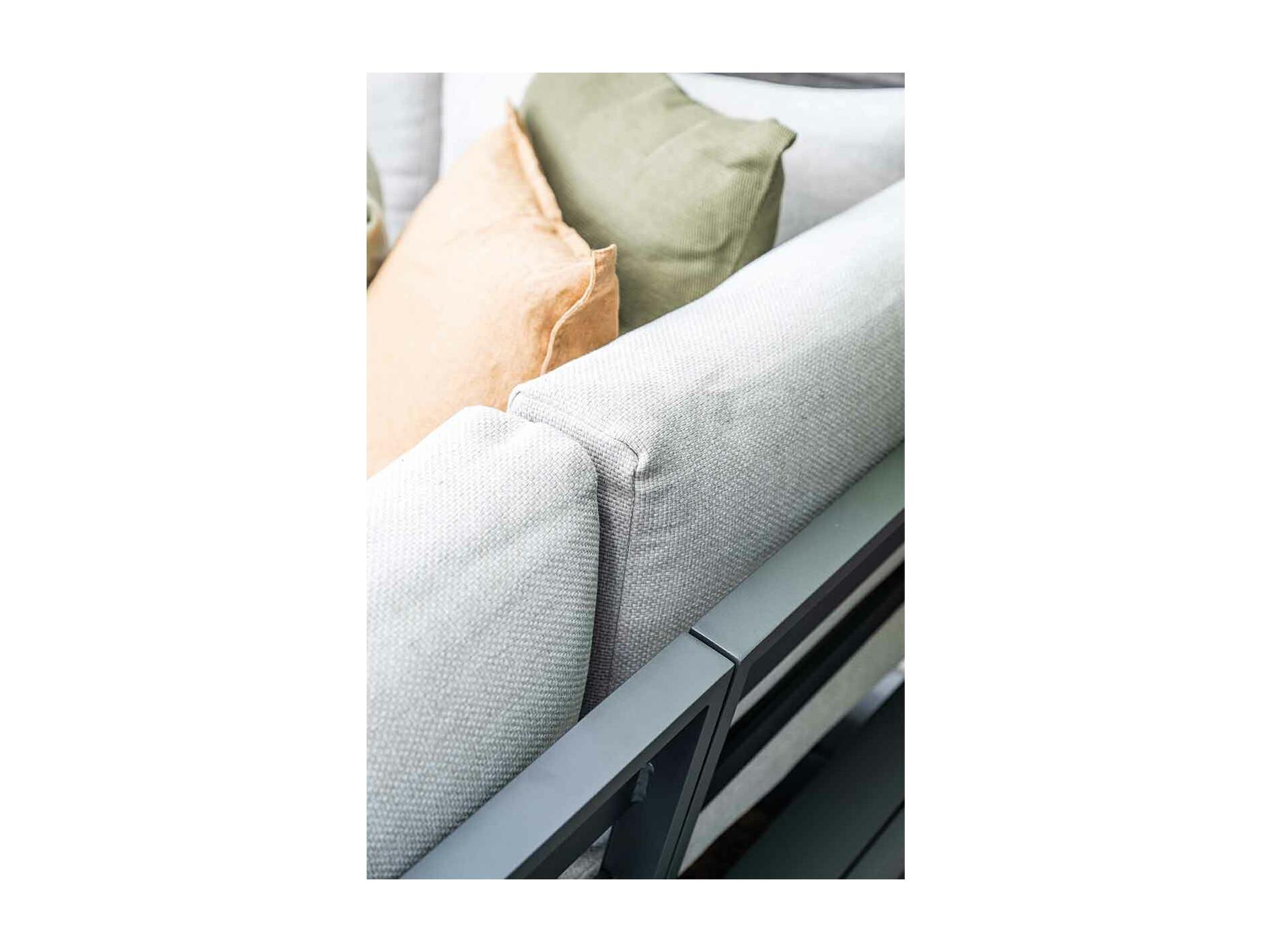 Powder-Coated Stainless Steel Outdoor Sofa Set with Gray Polyester Cushions – Modern L-Shaped Patio Furniture - Image 2