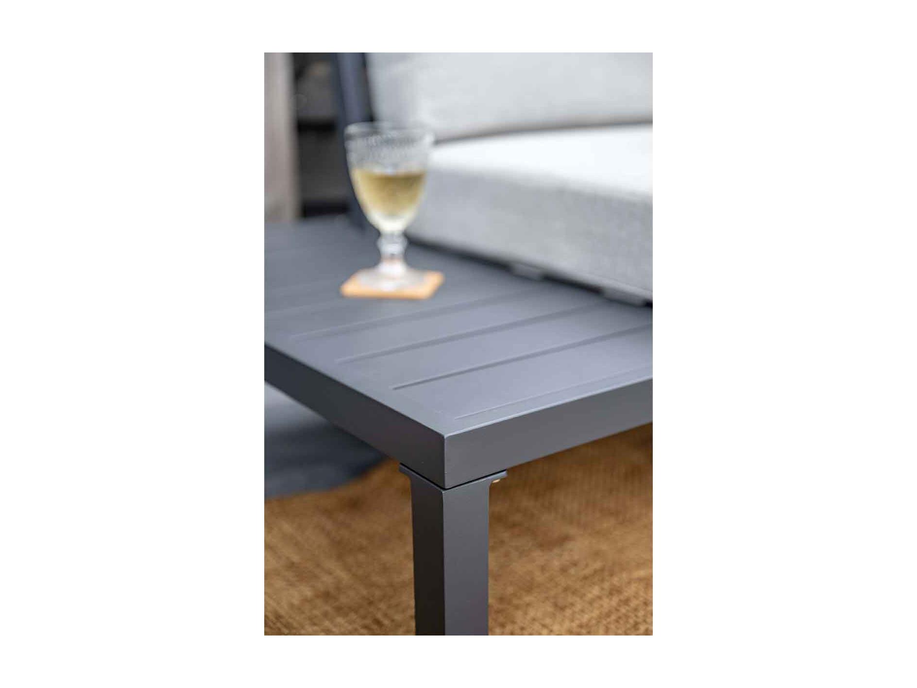 Powder-Coated Stainless Steel Outdoor Sofa Set with Gray Polyester Cushions – Modern L-Shaped Patio Furniture - Image 3