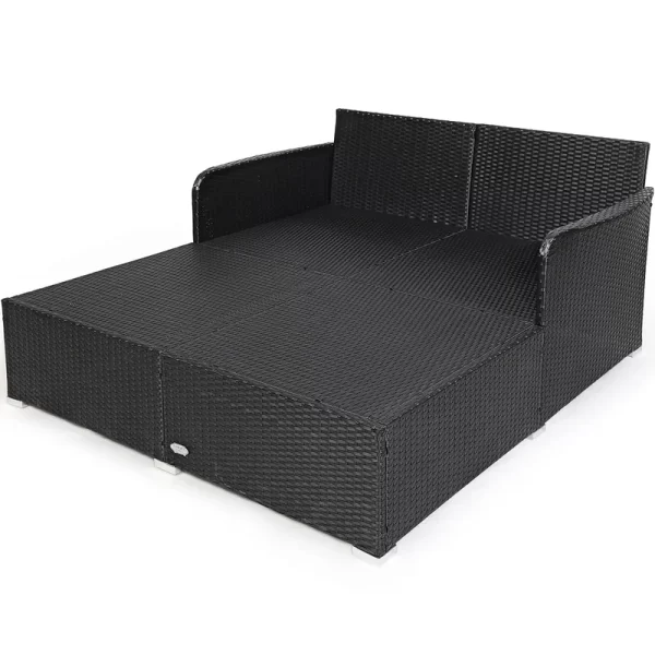 Naomie sunbed with poly rattan black