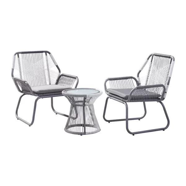 Sophia set with cushions poly rattan grey