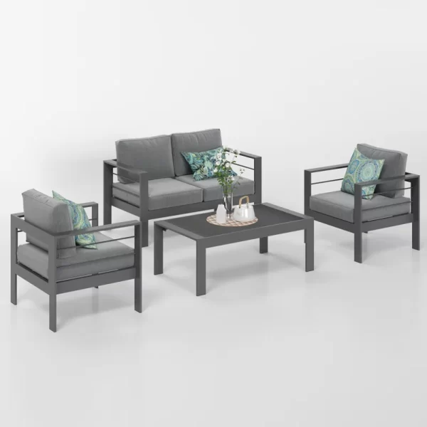 Outdoor Sofa Set with cushions steel powder coat