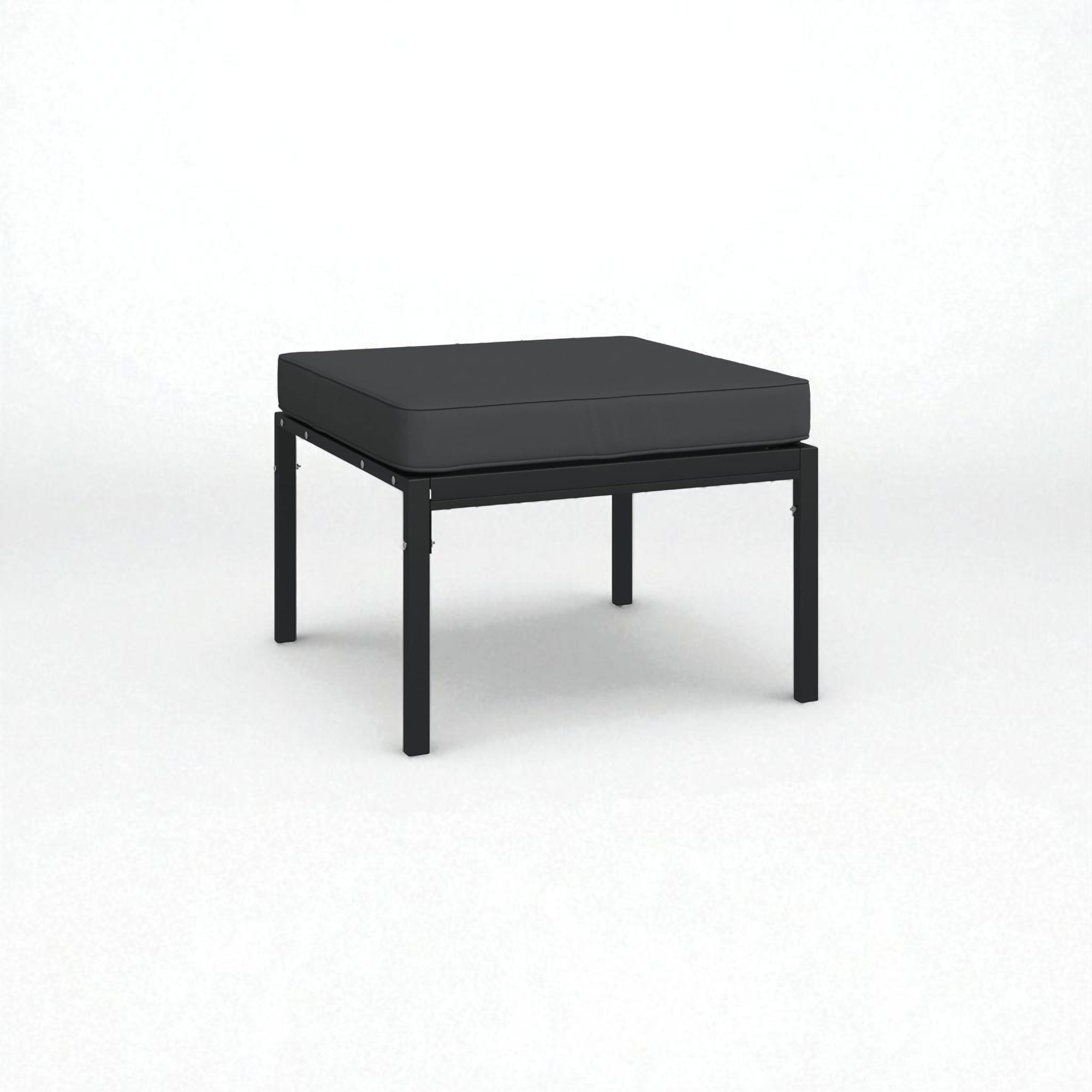 Modern L-Shaped Stain Steel Outdoor Sofa Set with Coffee Table – Black - Image 5